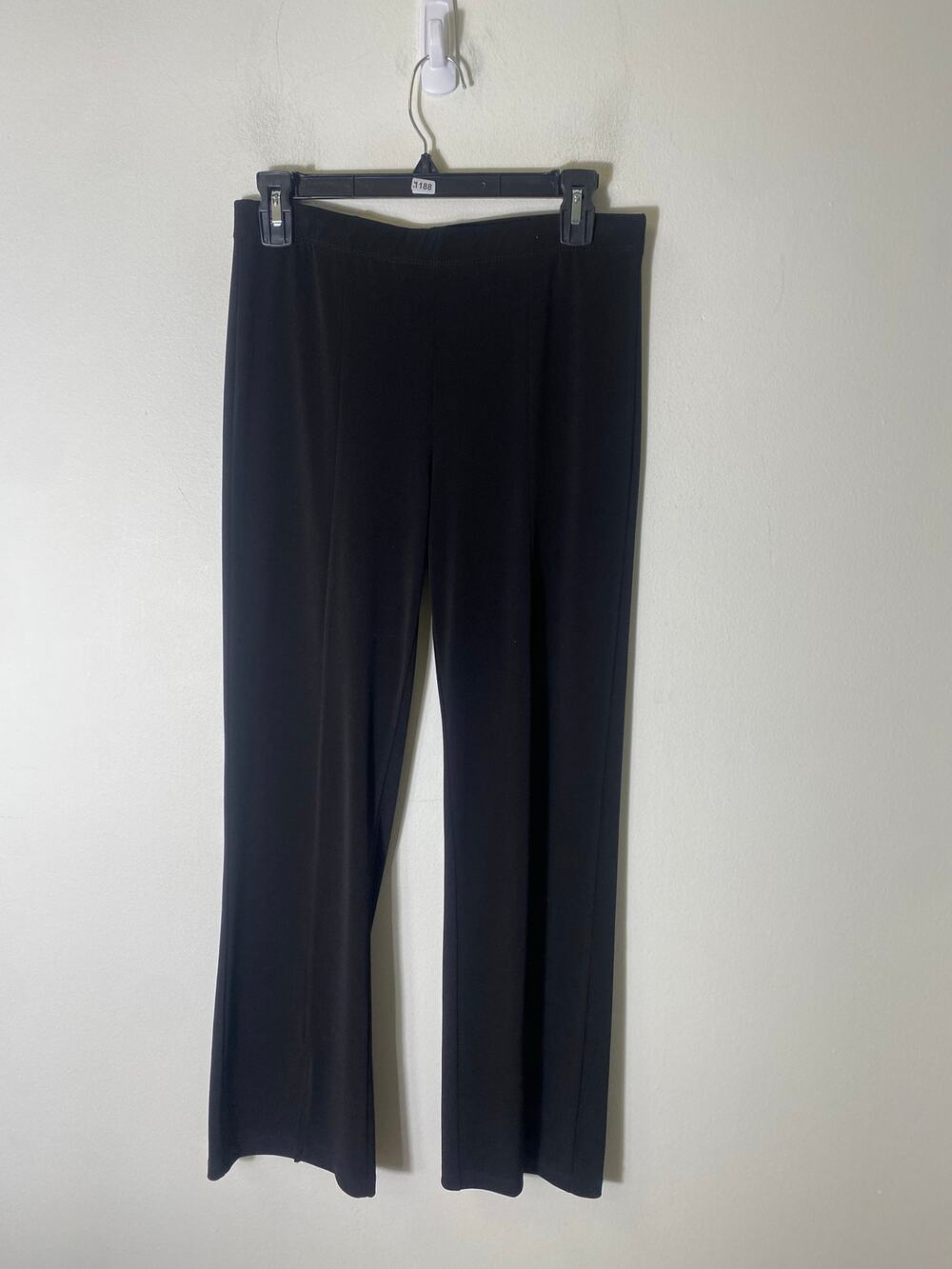 Clara Black Pull On Slacks with Slits at front ankles Fits a sz M